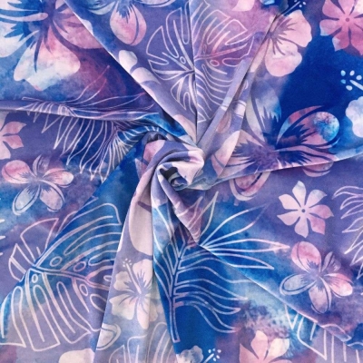 Hula Fabric / Hawaiian Flower / JKH-534-BL