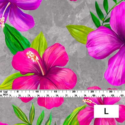 Hula Fabric / Hibiscus / JKH-554-GY