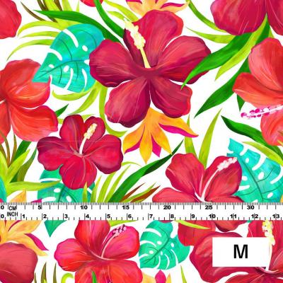 Hula Fabric / Hibiscus / JKH-556-WH