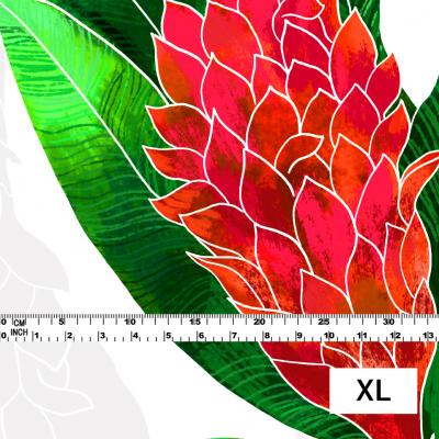 Hula Fabric / Red Ginger / JKH-562-WH