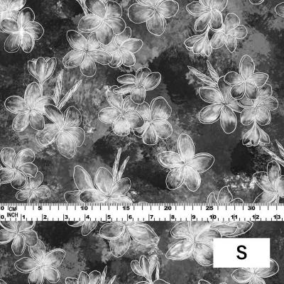 Hula Fabric / Plumeria / JKH-566-BK