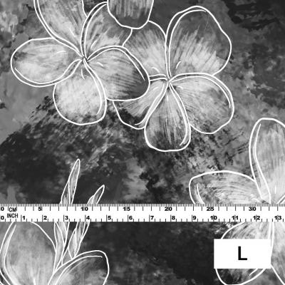 Hula Fabric / Plumeria / JKH-566-BK