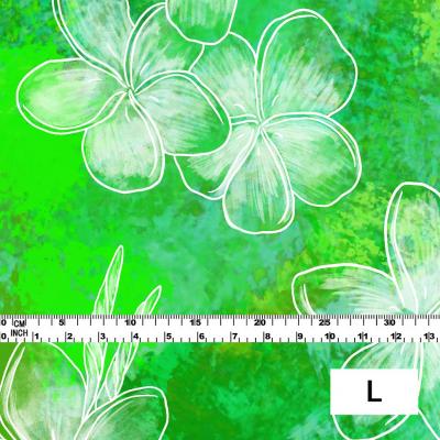 Hula Fabric / Plumeria / JKH-566-GR