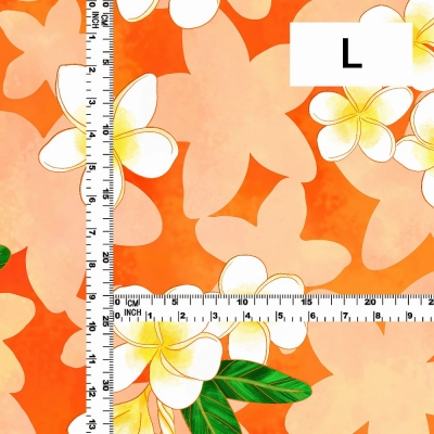 Hula Fabric / Plumeria / JKH-576-OR