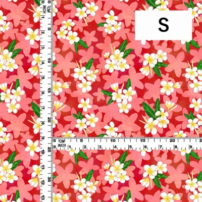 Hula Fabric / Plumeria / JKH-576-RD