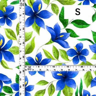 Hula Fabric / Hibiscus / JKH-586-WHBL