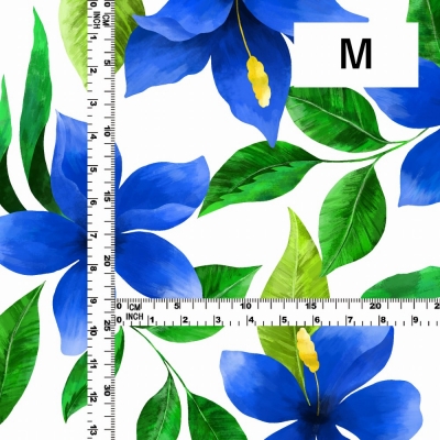 Hula Fabric / Hibiscus / JKH-586-WHBL