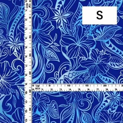 Hula Fabric / Kahiko&Hibiscus / JKH-592-BL