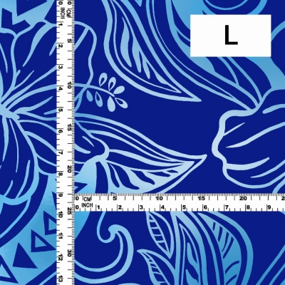 Hula Fabric / Kahiko&Hibiscus / JKH-592-BL