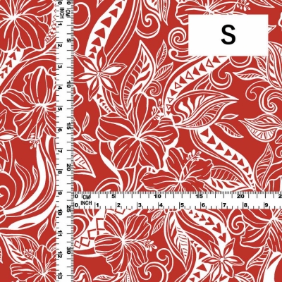 Hula Fabric / Kahiko&Hibiscus / JKH-592-RD