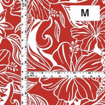 Hula Fabric / Kahiko&Hibiscus / JKH-592-RD