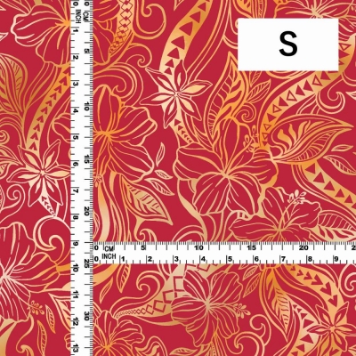 Hula Fabric / Kahiko&Hibiscus / JKH-592-RDOR