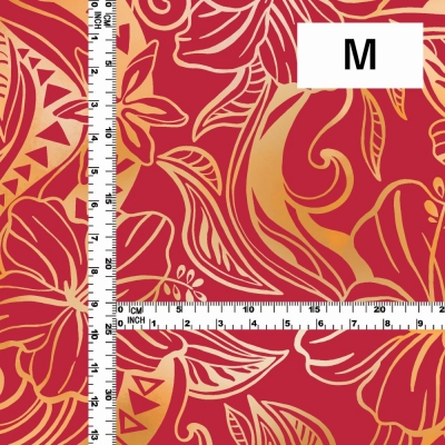 Hula Fabric / Kahiko&Hibiscus / JKH-592-RDOR
