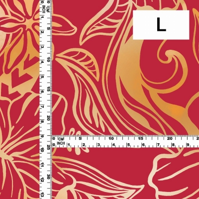 Hula Fabric / Kahiko&Hibiscus / JKH-592-RDOR