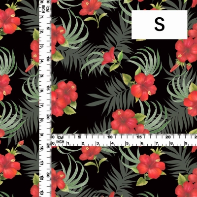 Hula Fabric / Hibiscus / JKH-594-BK