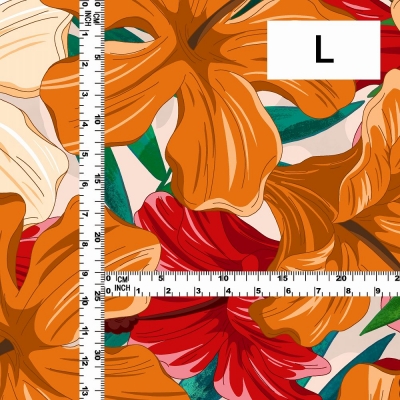 Hula Fabric / Hibiscus / JKH-616-OR