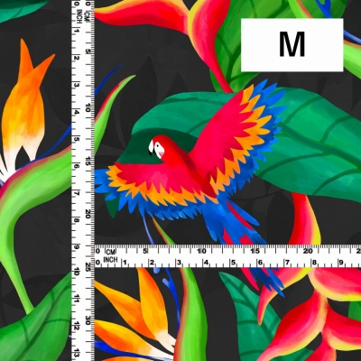 Hula Fabric / Tropical Bird / JKH-632-BK