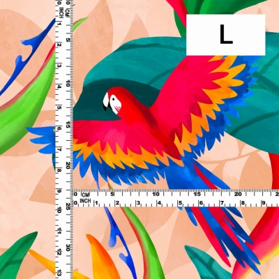 Hula Fabric / Tropical Bird / JKH-632-OR