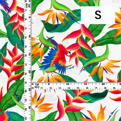 Hula Fabric / Tropical Bird / JKH-632-WH