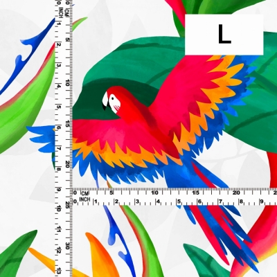 Hula Fabric / Tropical Bird / JKH-632-WH
