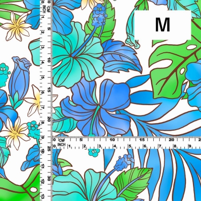 Hula Fabric / Hibiscus / JKH-636-WHBL
