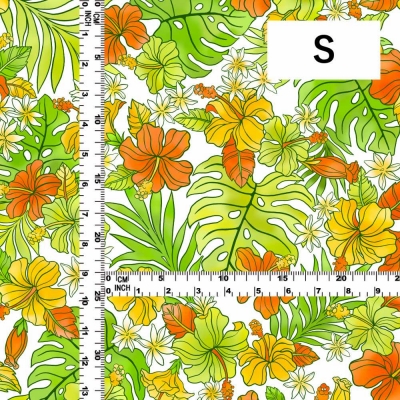 Hula Fabric / Hibiscus / JKH-636-WHYE