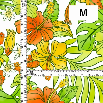 Hula Fabric / Hibiscus / JKH-636-WHYE