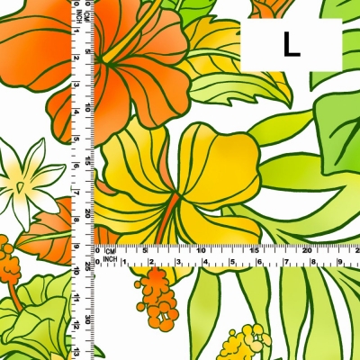 Hula Fabric / Hibiscus / JKH-636-WHYE