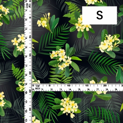 Hula Fabric / Plumeria / JKH-644-BK