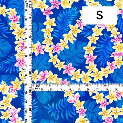 Hula Fabric / Plumeria Lei / JKH-648-BL