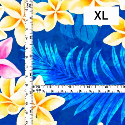 Hula Fabric / Plumeria Lei / JKH-648-BL