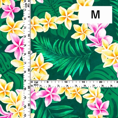 Hula Fabric / Plumeria Lei / JKH-648-GR