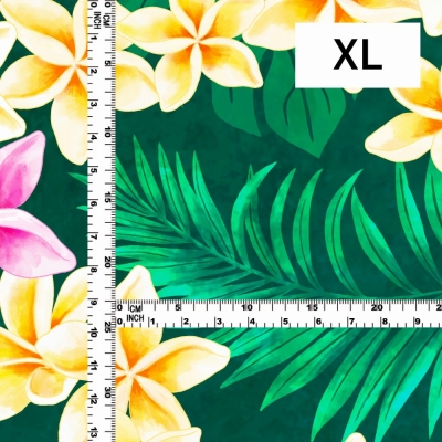 Hula Fabric / Plumeria Lei / JKH-648-GR