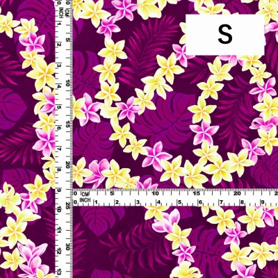 Hula Fabric / Plumeria Lei / JKH-648-PU