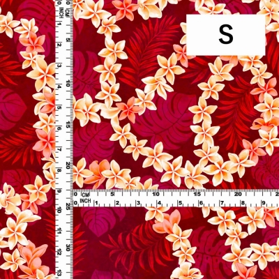 Hula Fabric / Plumeria Lei / JKH-648-RD