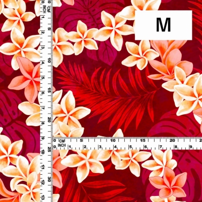 Hula Fabric / Plumeria Lei / JKH-648-RD