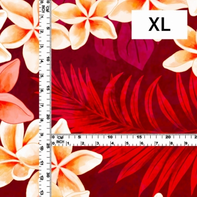 Hula Fabric / Plumeria Lei / JKH-648-RD