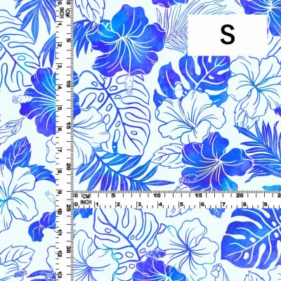 Hula Fabric / Hibiscus / JKH-654-WHBL