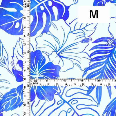 Hula Fabric / Hibiscus / JKH-654-WHBL