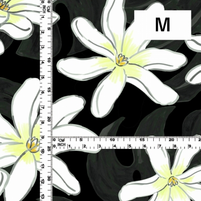 Hula Fabric / Tiare & Monstera / JKH-676-BK