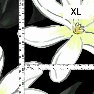 Hula Fabric / Tiare & Monstera / JKH-676-BK
