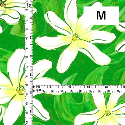 Hula Fabric / Tiare & Monstera / JKH-676-GR