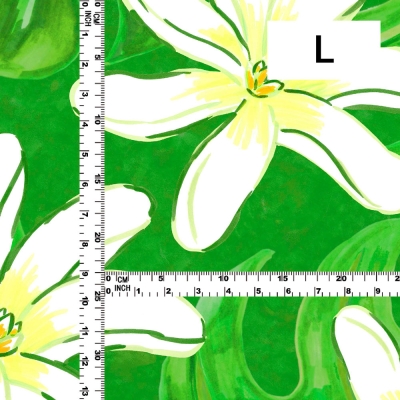 Hula Fabric / Tiare & Monstera / JKH-676-GR