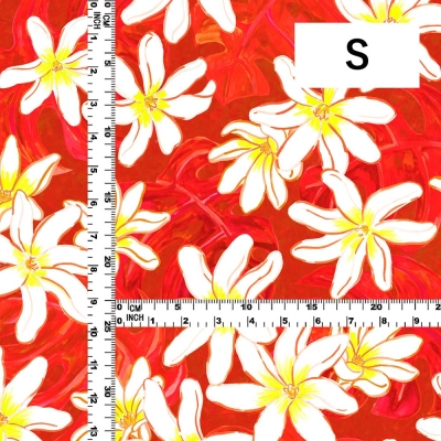 Hula Fabric / Tiare & Monstera / JKH-676-RD