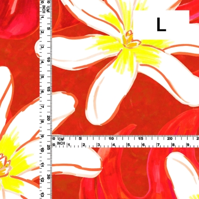 Hula Fabric / Tiare & Monstera / JKH-676-RD