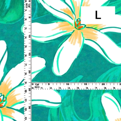 Hula Fabric / Tiare & Monstera / JKH-676-TBL