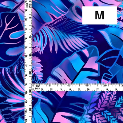 Hula Fabric / Hawaiian Leaf / JKH-682-BL