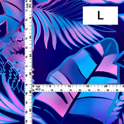 Hula Fabric / Hawaiian Leaf / JKH-682-BL