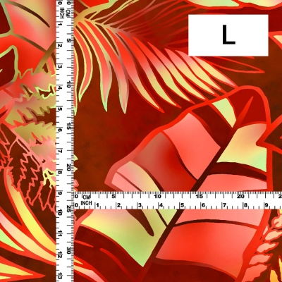 Hula Fabric / Hawaiian Leaf / JKH-682-RD