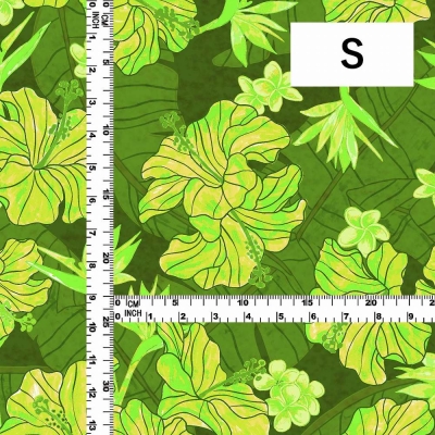 Hula Fabric / Hibiscus / JKH-684-GR